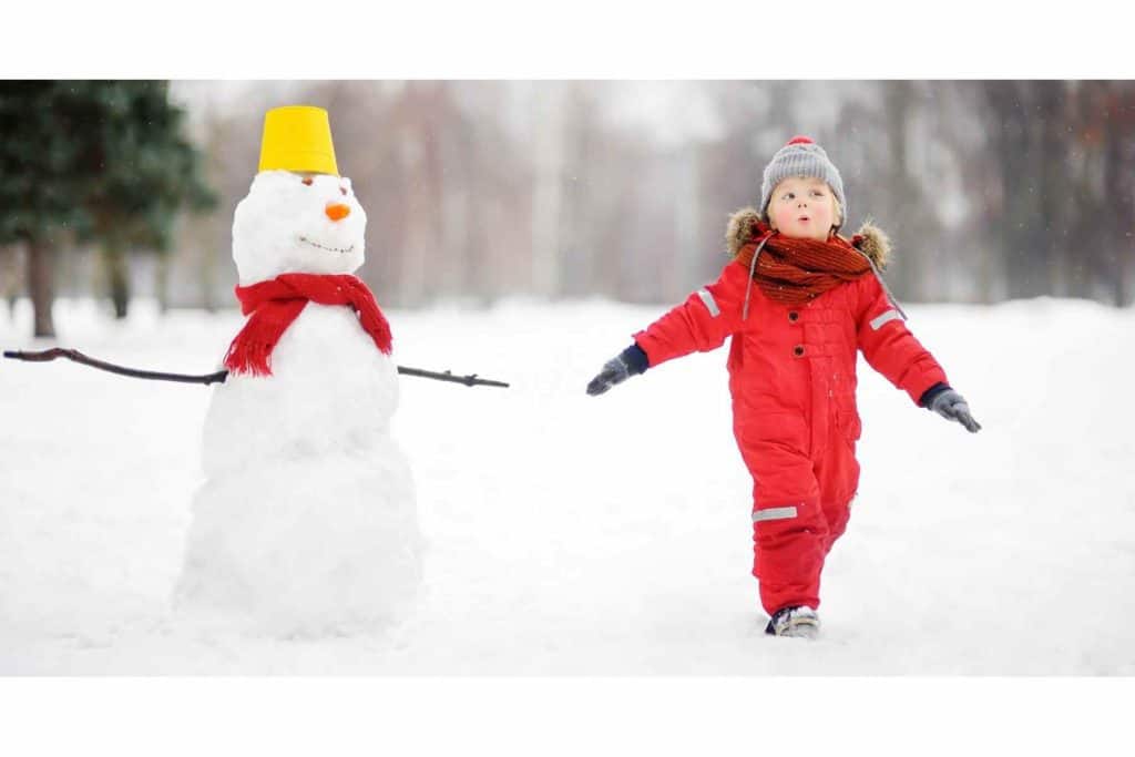 Kid in winter snow gear